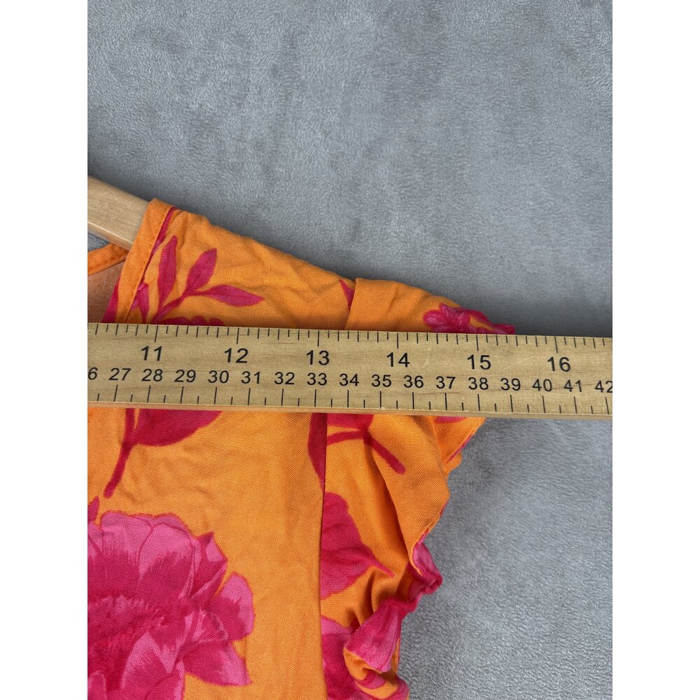 Nobody's Child Floral Orange Pink Maxi Dress Size 6 - Picture 8 of 10